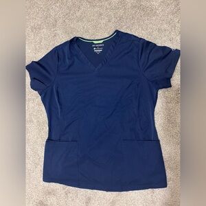 Healing Hands Navy Blue Scrub Top Size XL